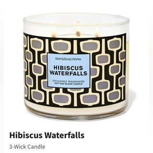 NIB Bath & Body Works “Hibiscus Waterfalls” 3-Wick Candle w Decorative Metal Lid
